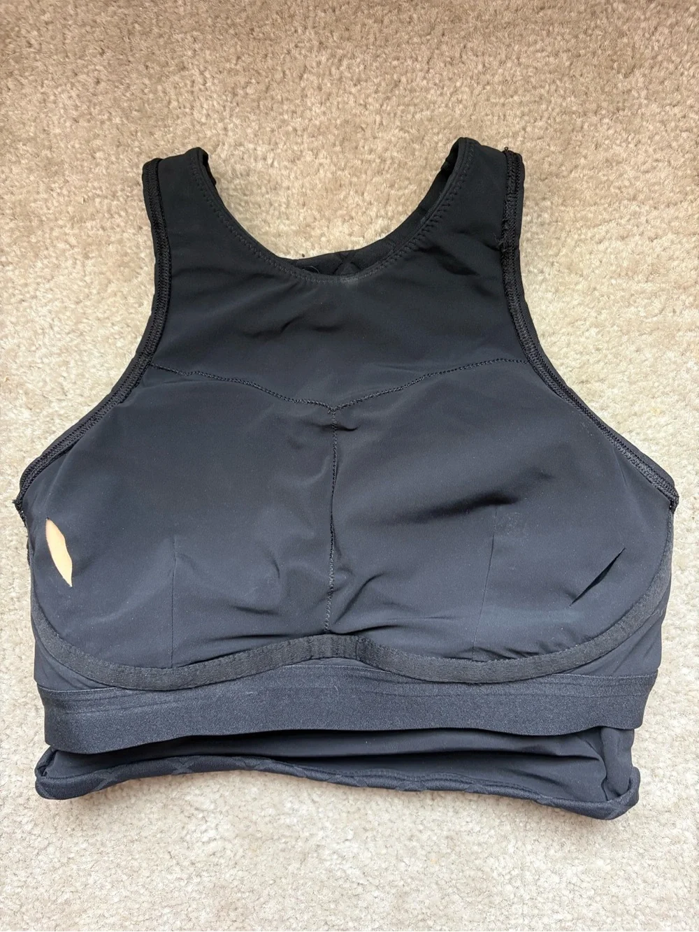 High-Neck Quilted Lululemon Swim Top - Black